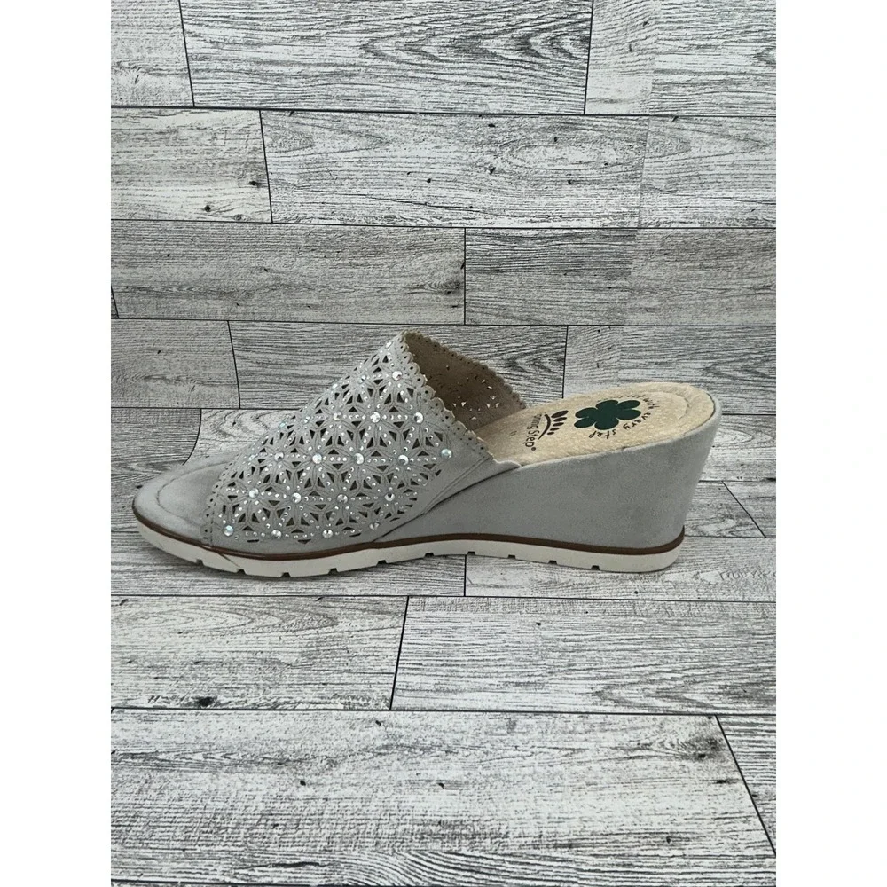 Spring Step Shoes Womens Size 41 Wedge Slide Sandals Laser‎ Cut Sparkle Comfort